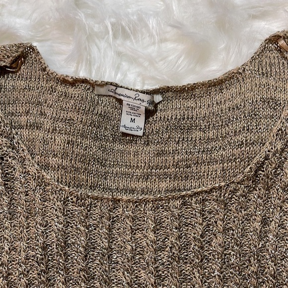 Gold Shimmery Crochet Sweater - Picture 2 of 9